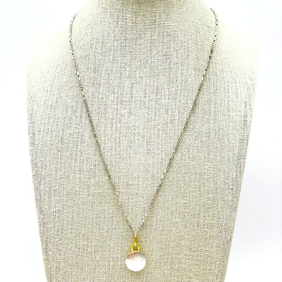 MADEWELL Signed Charm Necklace Mixed Metal Tones Reversible - Picture 1 of 5